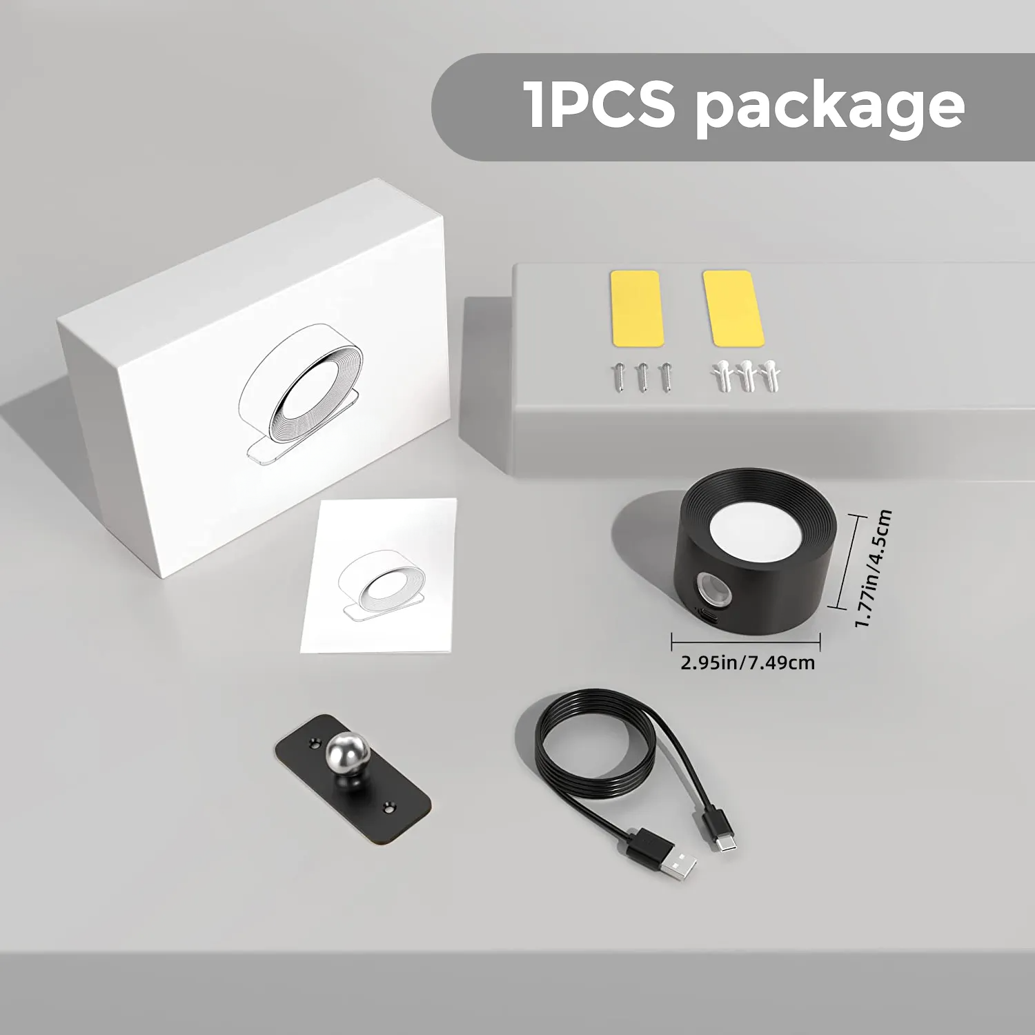 BowLift | Spotlight Wireless Wall Lamp - 360° Rotation, Dimmable, Rechargeable Wall Light