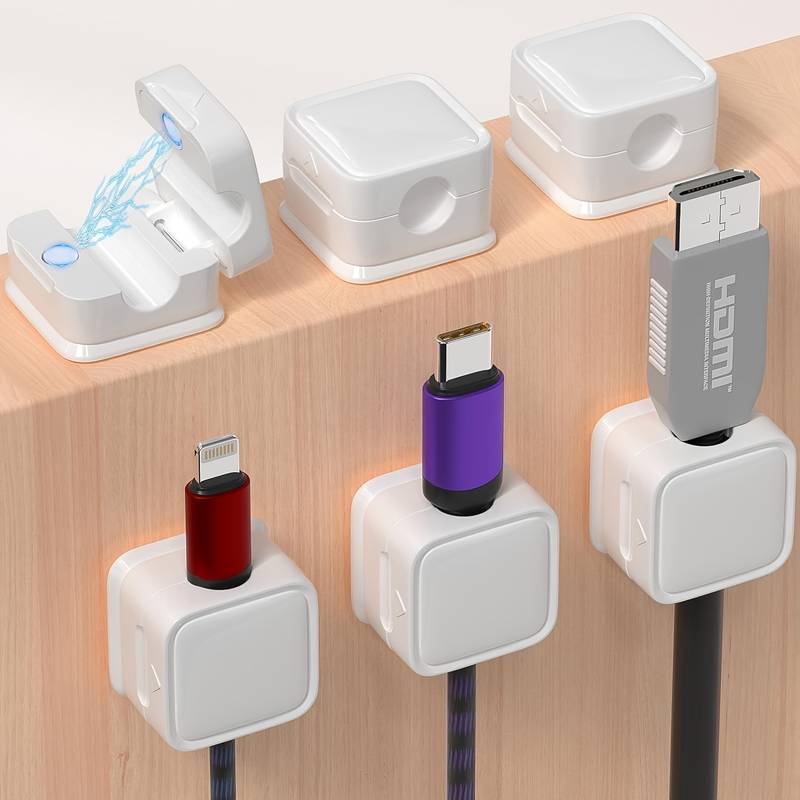BowLift | Magnetic Cable Organizer | Desktop Cord Management Hub | Adhesive & Residue-Free