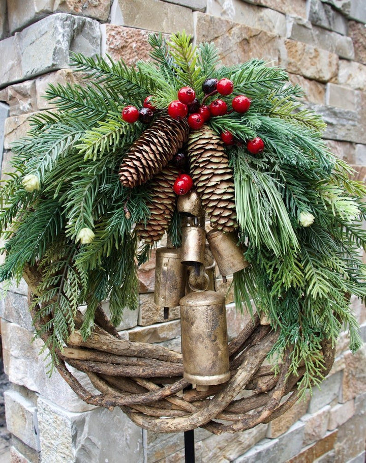 BowLift | Boho Christmas wreath with bells | Door & wall decoration | Handmade
