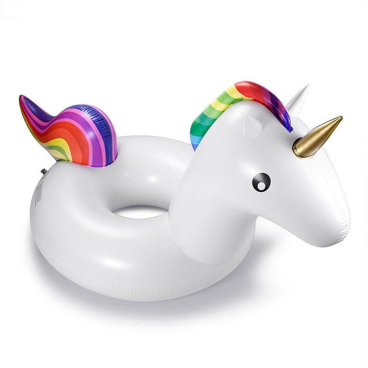 Women's inflatable unicorn swim ring with colorful design Bowlift