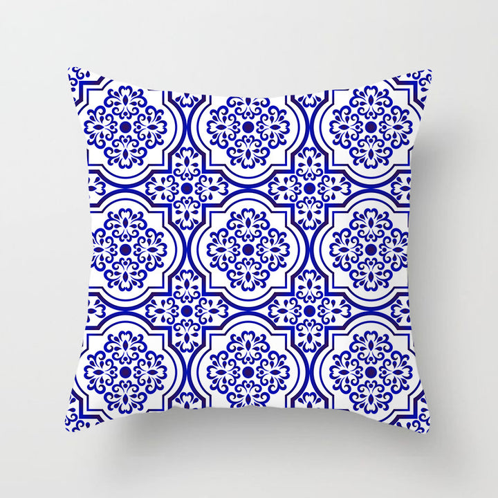 Decorative Marble Swirl Linen Throw Pillow Cover