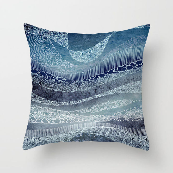 Decorative Marble Swirl Linen Throw Pillow Cover
