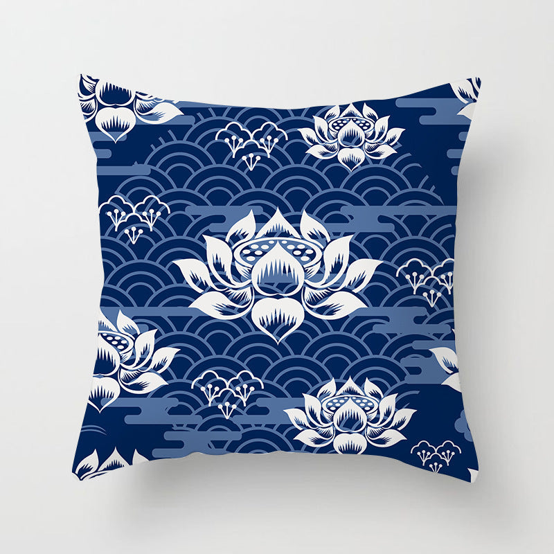 Decorative Marble Swirl Linen Throw Pillow Cover