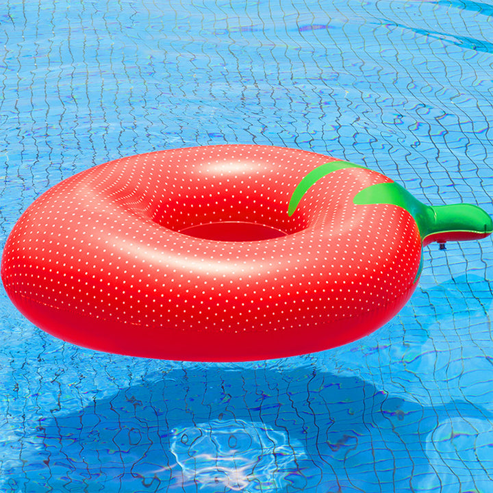 Unisex Inflatable Strawberry Swimming Ring Bowlift