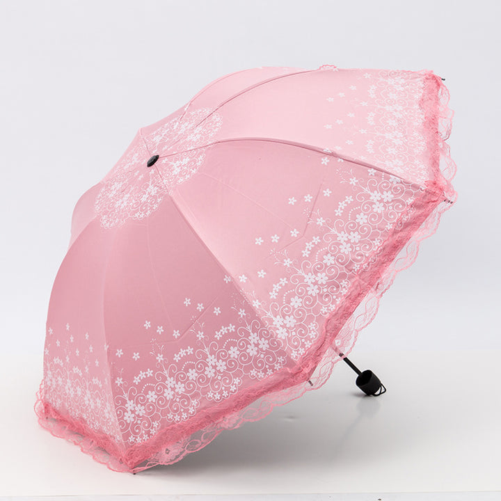 Women's umbrella with elegant lace edge Bowlift