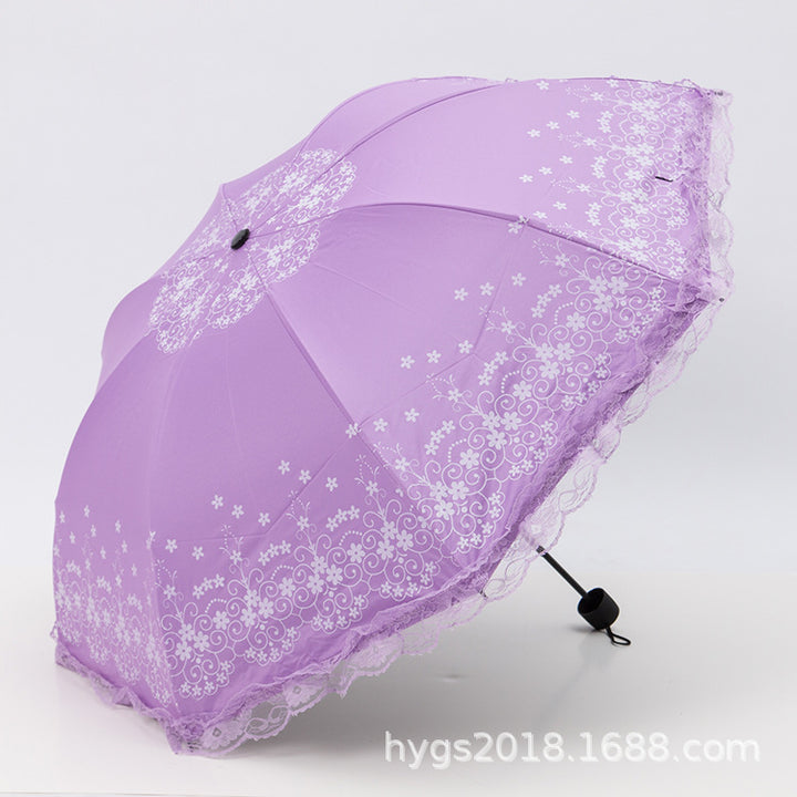 Women's umbrella with elegant lace edge Bowlift