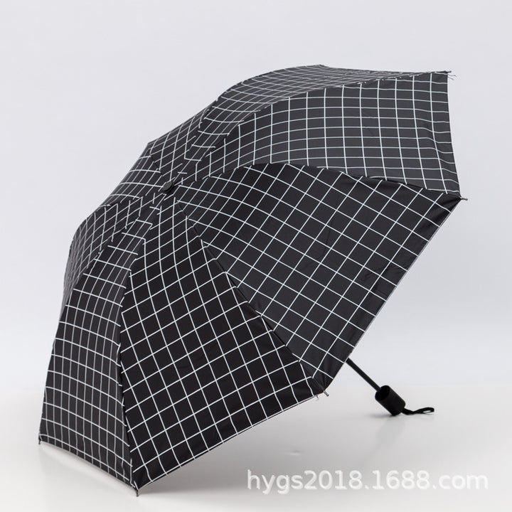 Women Black-white checkered pattern umbrella Bowlift