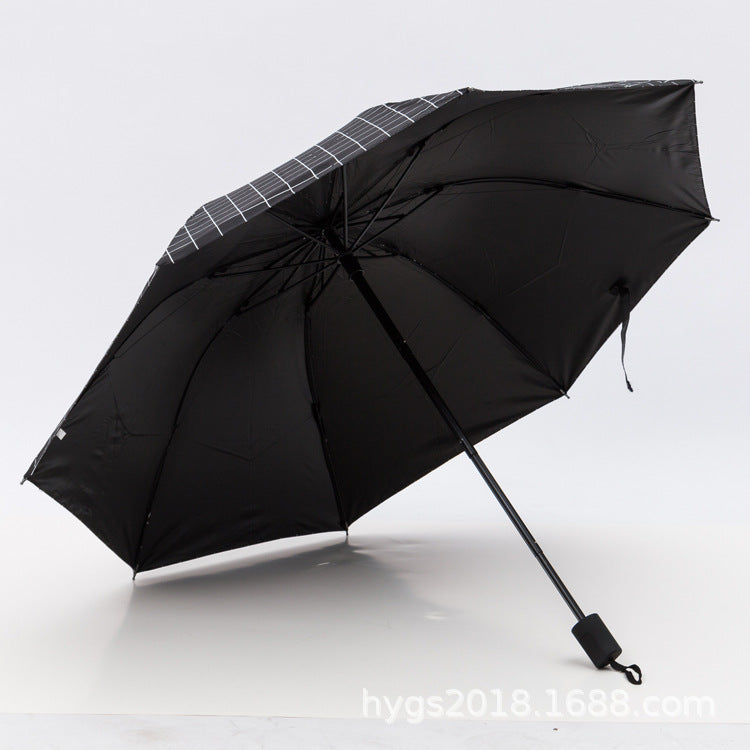 Women Black-white checkered pattern umbrella Bowlift