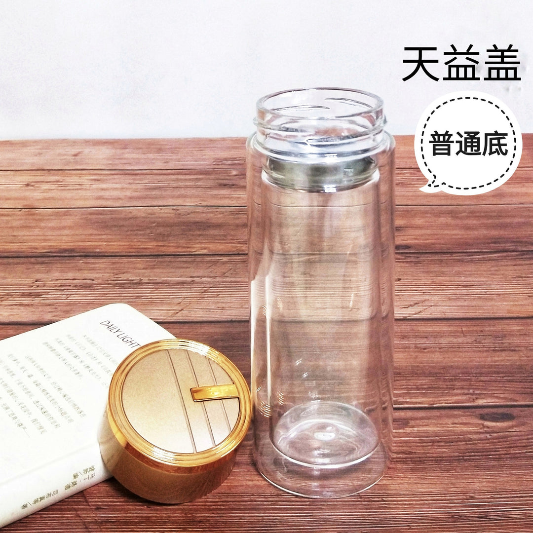 Women High-Quality Tea Glass Bottle with Integrated Stainless Steel Strainer Bowlift