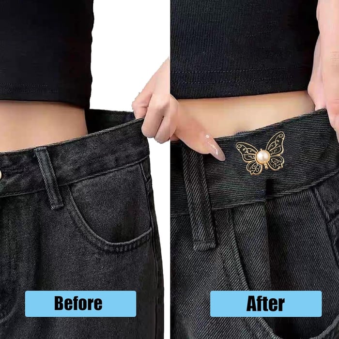 BowLift | Detachable Clothing Clips | Adjustable Metal Waist Pins | No-Sew Jean & Skirt Fasteners