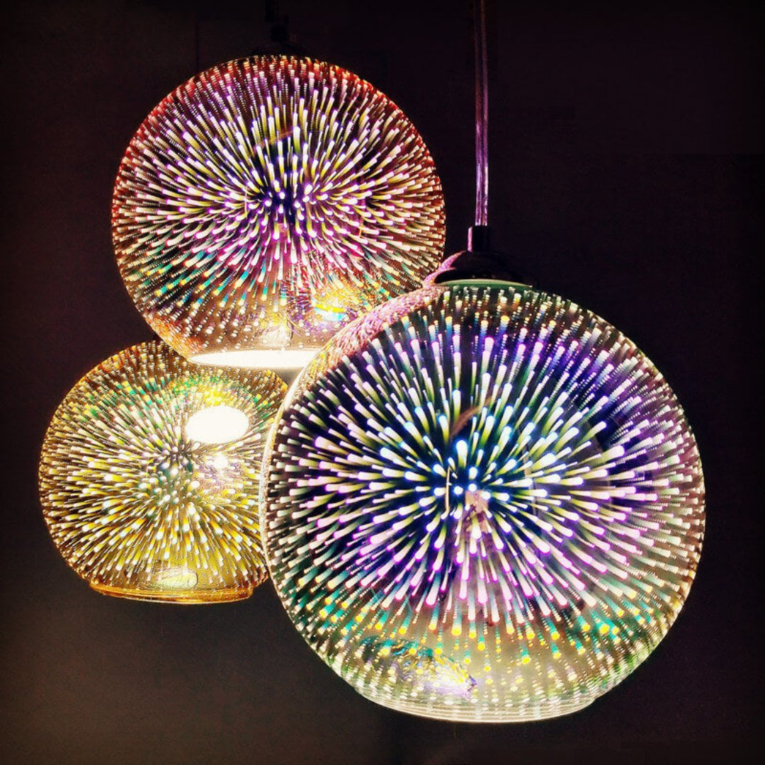 BowLift | Modern creative 3D colorful firework glass 1-light dome pendant lamp
