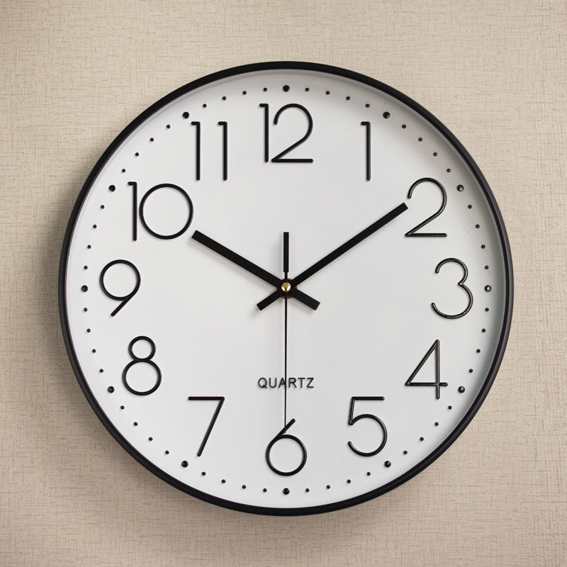Modern Silent Quartz Large Round Wall Clock Bowlift
