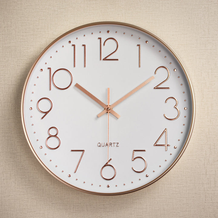 Modern Silent Quartz Large Round Wall Clock Bowlift