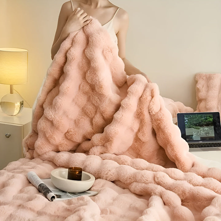 Fleece and fleece Bowliftanket – Extra soft & warm | Perfect for sofa and bedroom | Bowlift