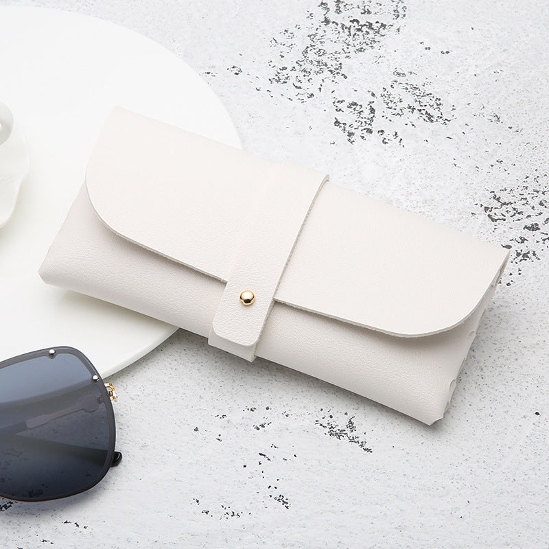 Soft PU Leather Sunglasses Roll-Up Case with Snap Strap Bowlift