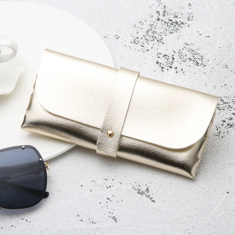 Soft PU Leather Sunglasses Roll-Up Case with Snap Strap Bowlift