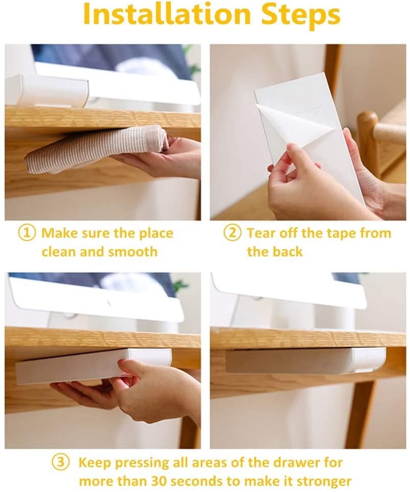 BowLift | Invisible drawer under the desk – Slim, hidden storage for workspace organization