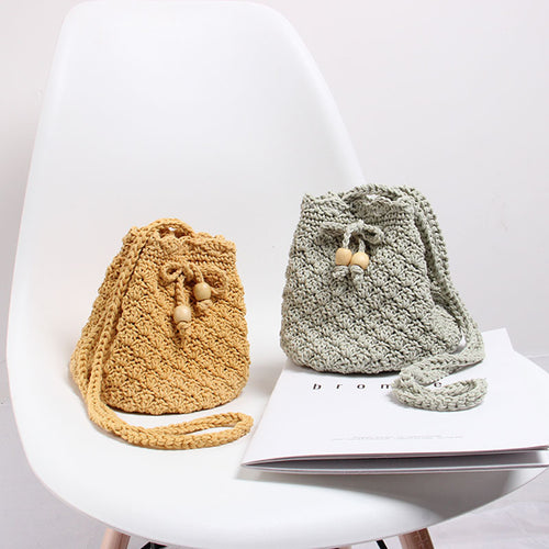 Hand-knotted Shoulder Bag in Modern Boho Style Bowlift