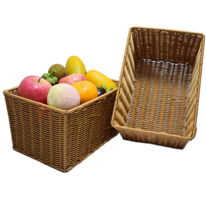 Woven Storage Basket with Natural Fiber Bowlift