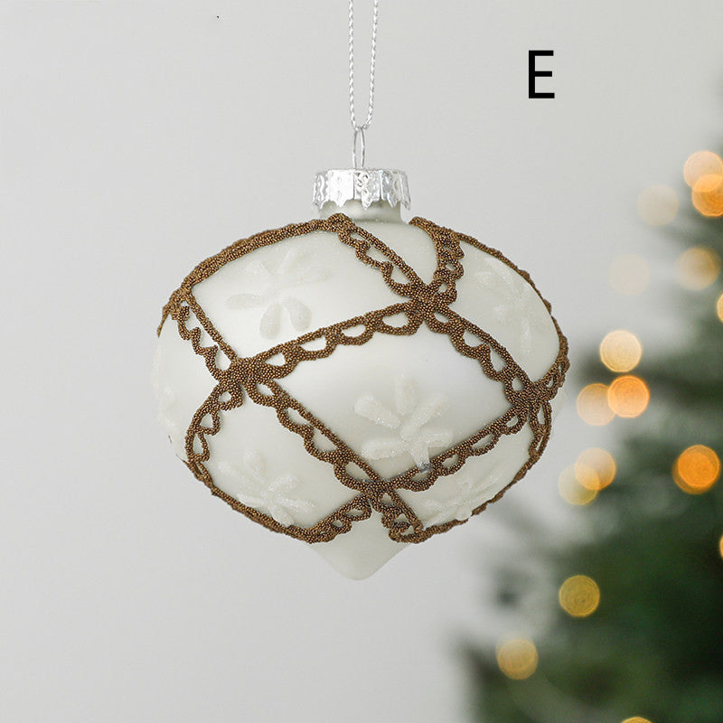 BowLift | Glass Ball Drop Ball Hand Drawn Christmas Ball Christmas Tree Pendant