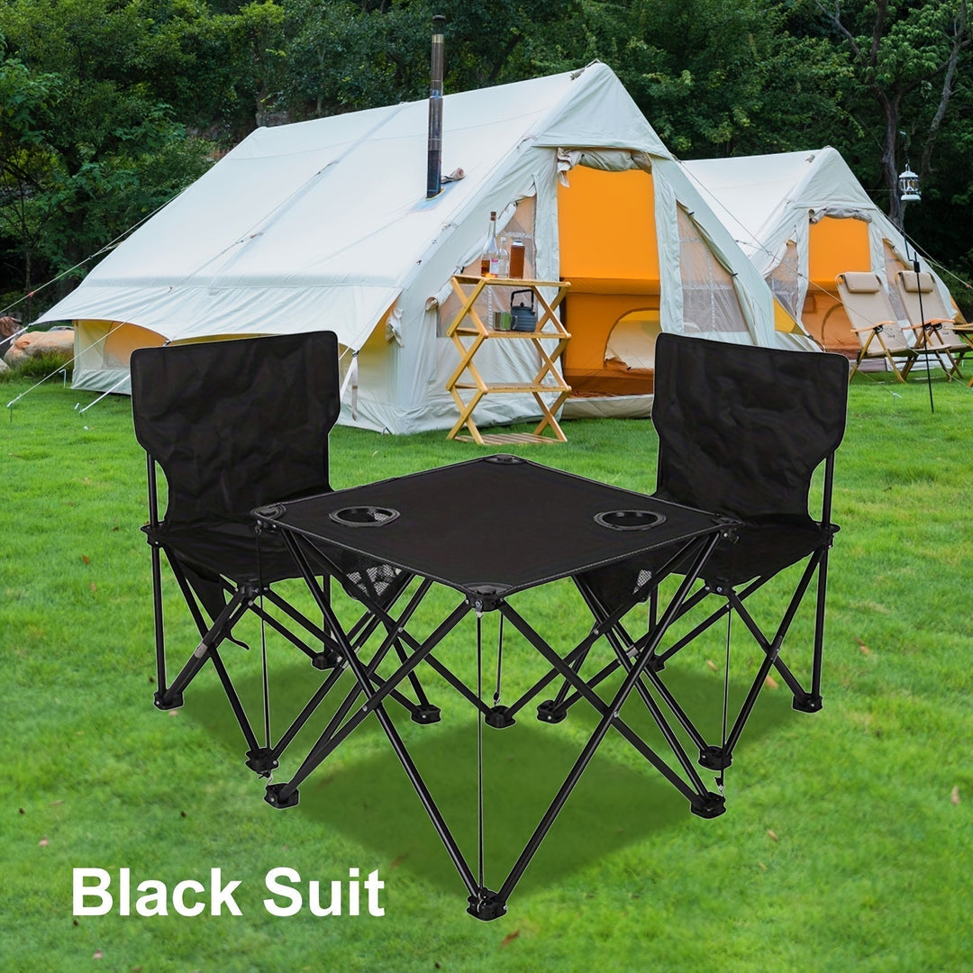 BowLift | Foldable Garden Seating Group Campafleur | 2 Chairs & 1 Table | Floral Pattern | Portable & Weatherproof