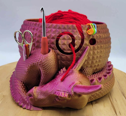 BowLift | Large Fantasy Dragon and Egg Fantasy Bowl Knitting or Crochet Bowl
