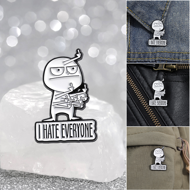 BowLift | I HATE ALL funny brooch
