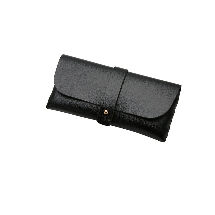 Soft PU Leather Sunglasses Roll-Up Case with Snap Strap Bowlift