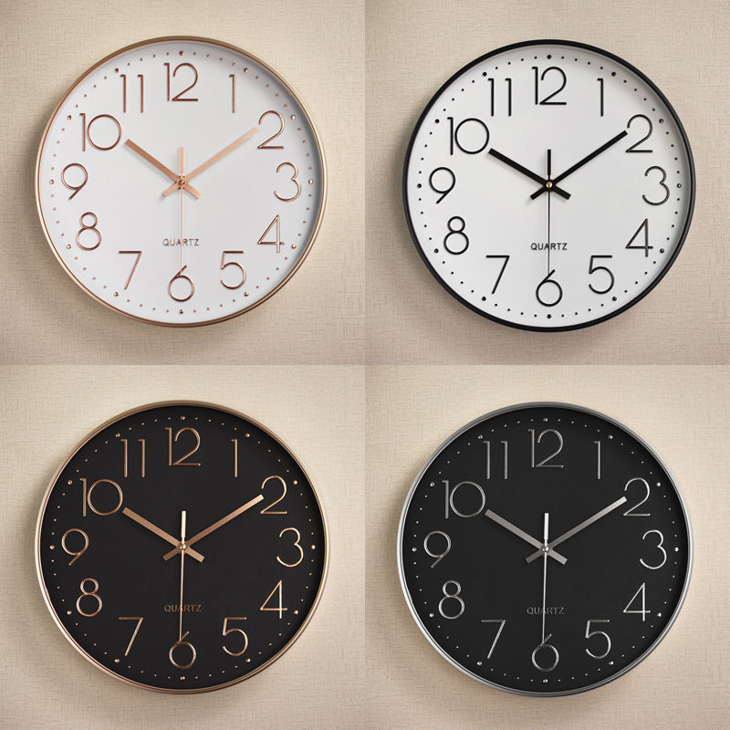 Modern Silent Quartz Large Round Wall Clock Bowlift