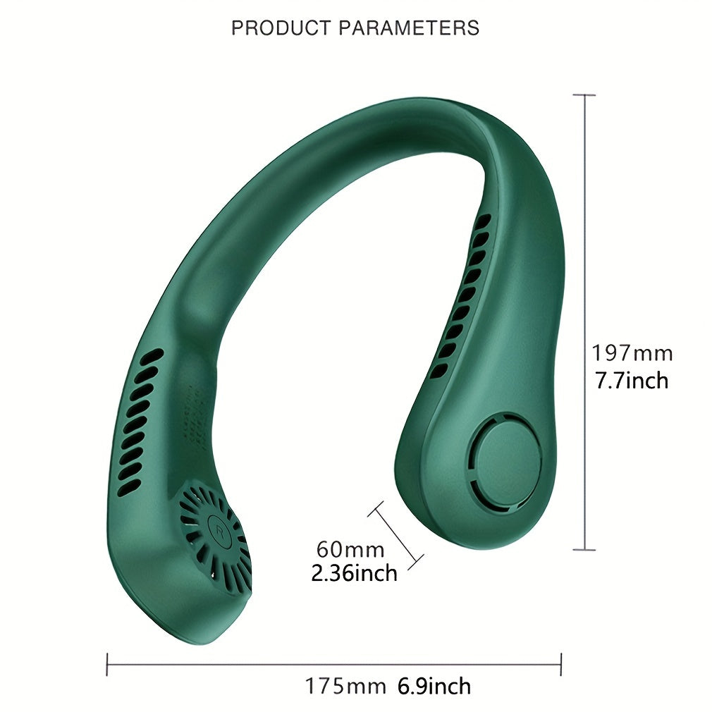 1pc Portable Neck Fan Electric Wireless Fan Rechargeable USB Mini Fan Bladeless Personal Fan Hanging Neck Cooler For Outdoor Sports | Bowlift