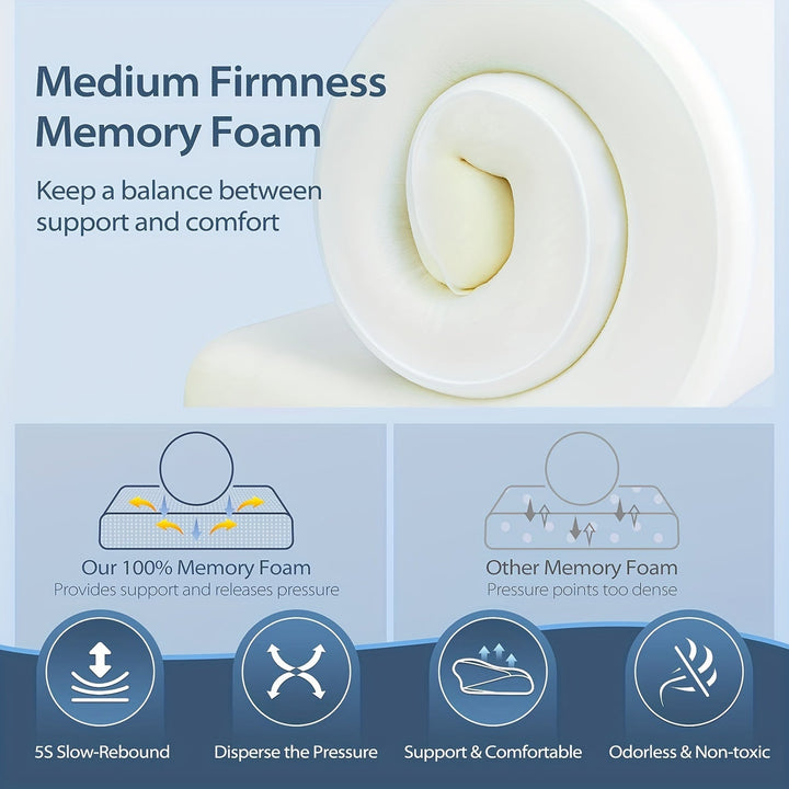 1pc Oval Macaron Pillow Cervical Memory Foam Pillow, Cooling Bed Pillow For Sleeping - Neck Pillows For Pain Relief Sleeping, Contour Support Ergonomic Pillow For Side Back Stomach Sleepers Using High And Low Partition | Bowlift