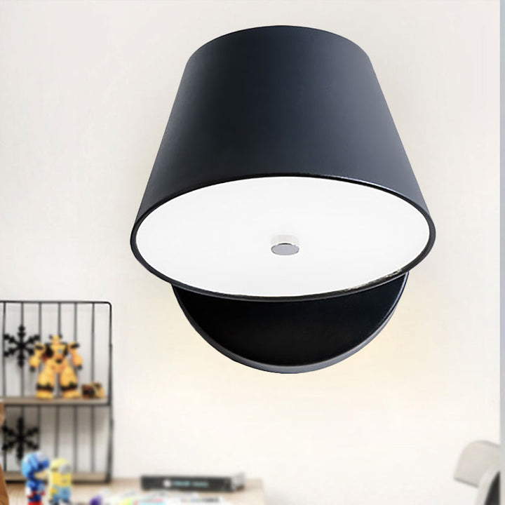 BowLift | Pink/Yellow/Black Cone Wall Lamp Macaron 1 Light Metal Wall Light in White/Warm Light