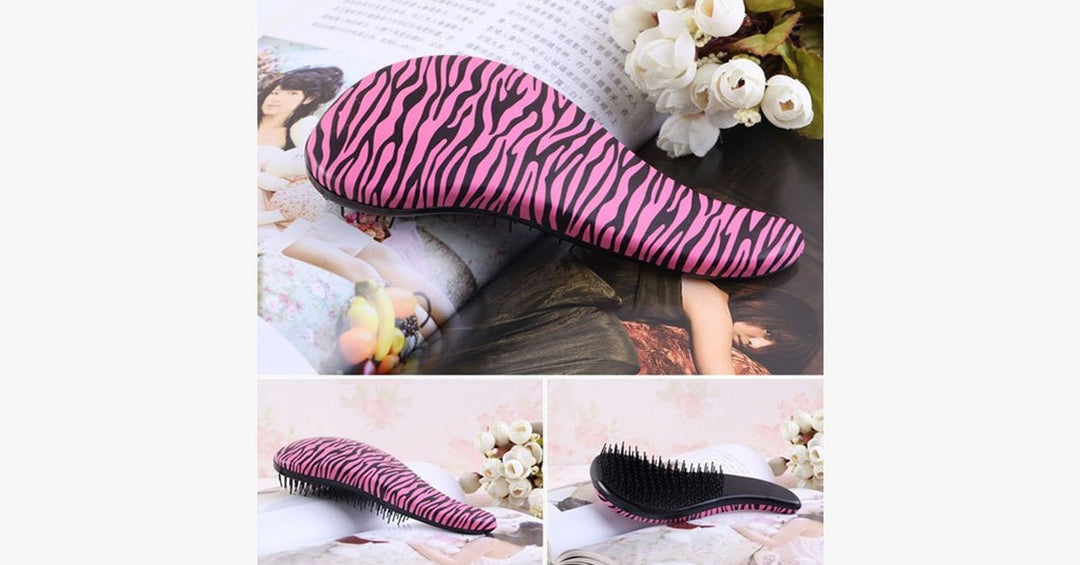 BowLift | Zebra and Cheetah Pattern Hair Brush – Detangle the Knots