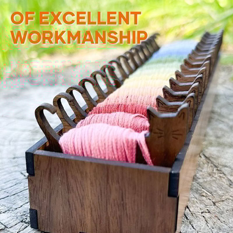 BowLift | Embroidery Thread Organizer | Wooden Bunny Bobbin Set | 16-Piece | Storage Corral Included