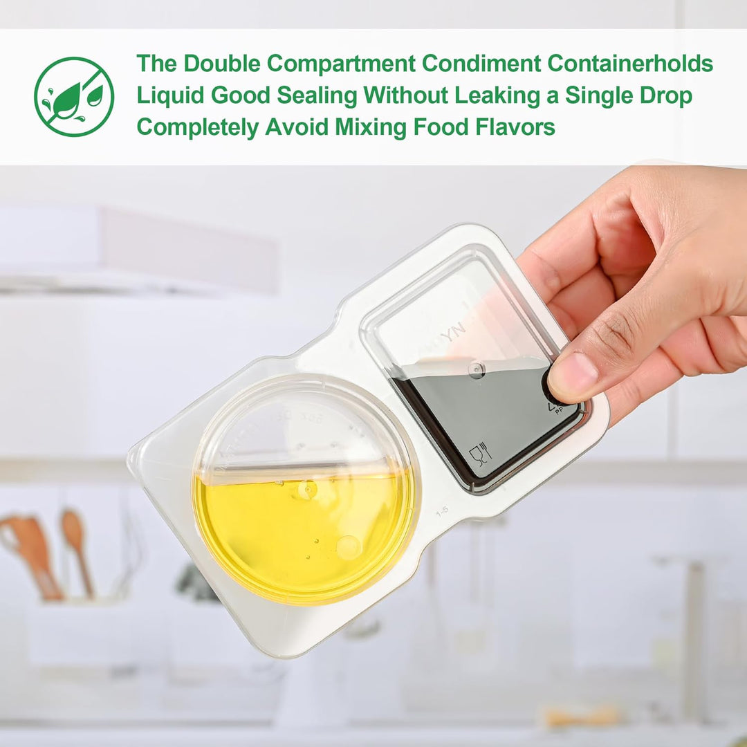 BowLift | Dual Compartment Sauce Container | Leak-Proof | BPA-Free | Portable