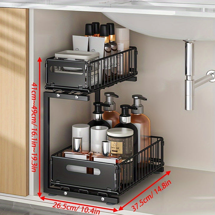 Pull-out Under-Cabinet Organizer 2 Levels | Bowlift