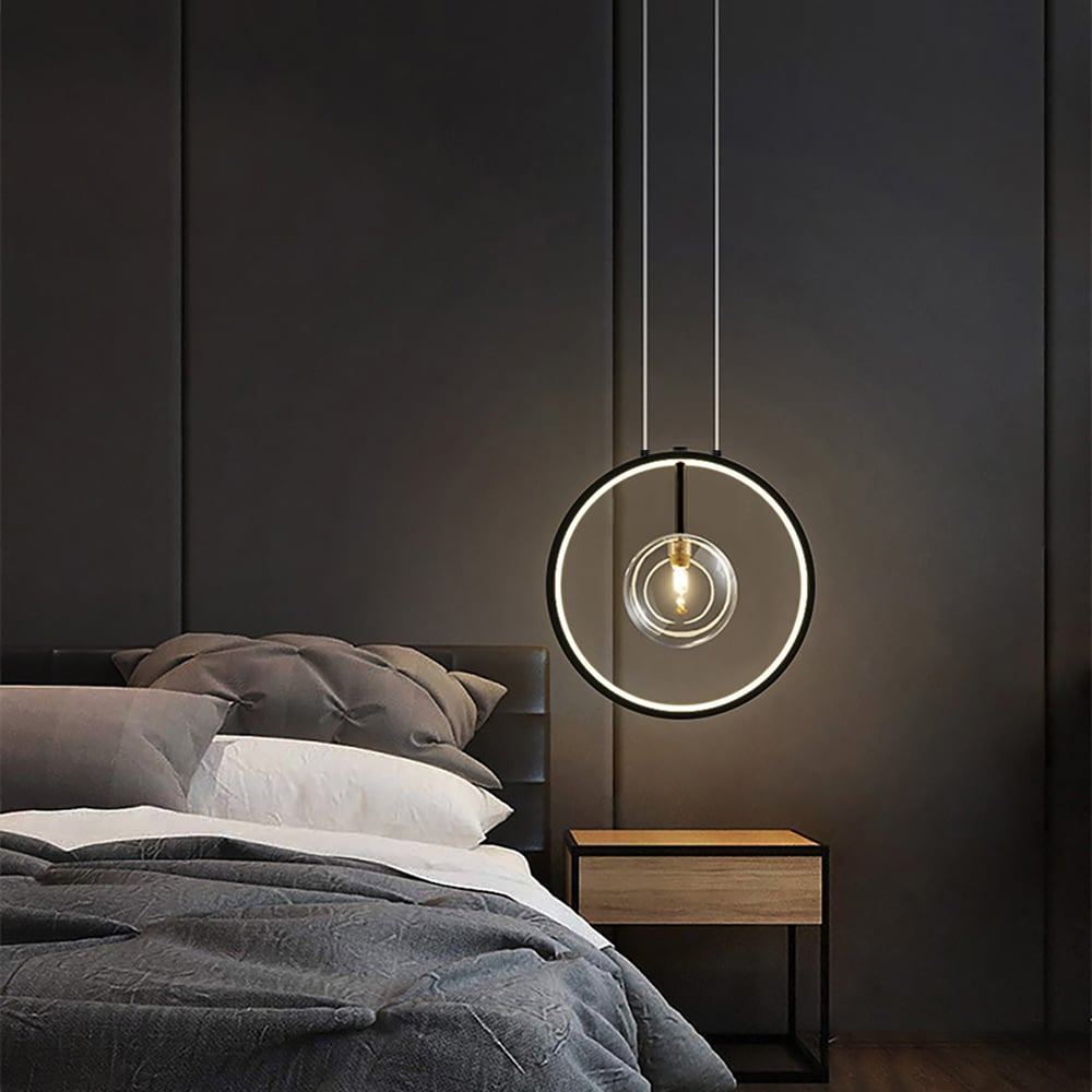 BowLift | Minimalist Glass Ball Pendant Light Black