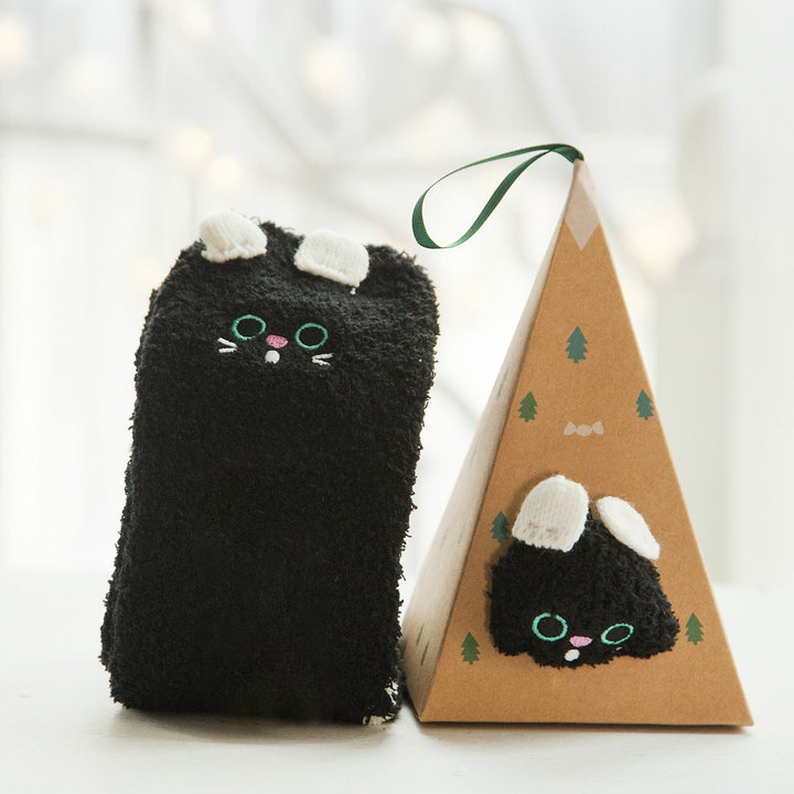 BowLift | Christmas socks in gift box design | Plush house & cuddle socks | Universal size