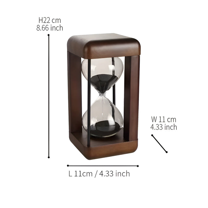 Wooden Hourglass 30 Minutes – Solid Wood Frame & Decorative | Ideal for Office and Home | Bowlift