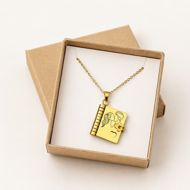 For Love – “I Love You” Book Necklace