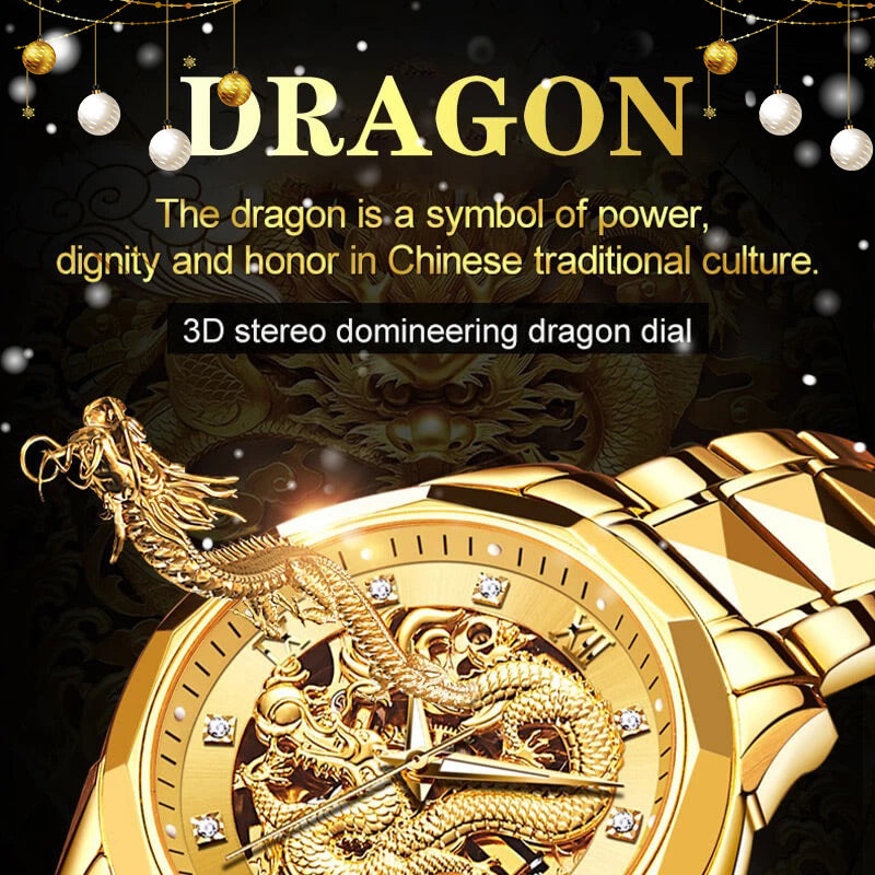 BowLift | Embossed Golden Dragon Watch