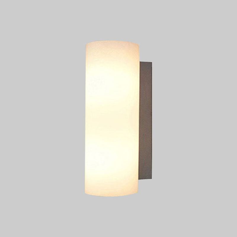 BowLift | Cylindrical Bedroom Wall Light White Glass 1 Light Modernist Wall Mount Light