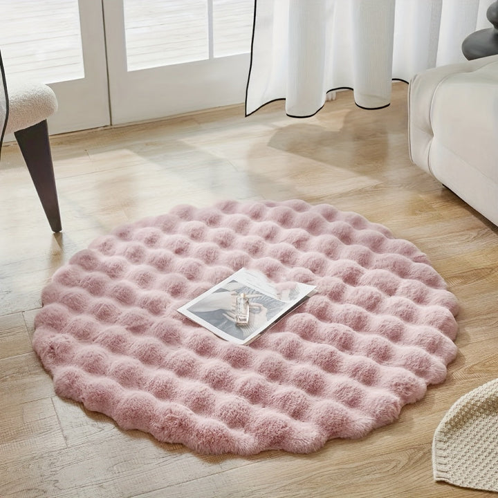 Round fluffy rug for stylish rooms – Soft rug for living room & bedroom | Bowlift