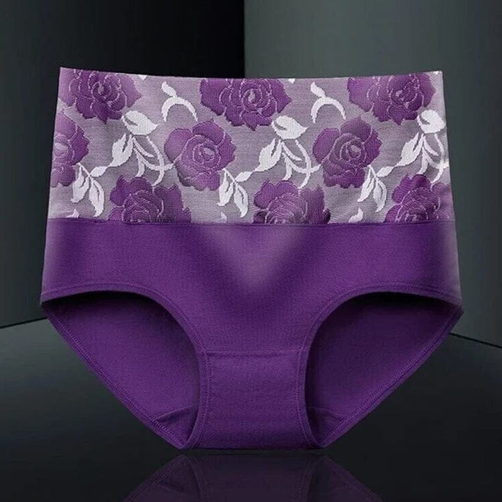 BowLift | High Waist Cotton Print Flower Briefs