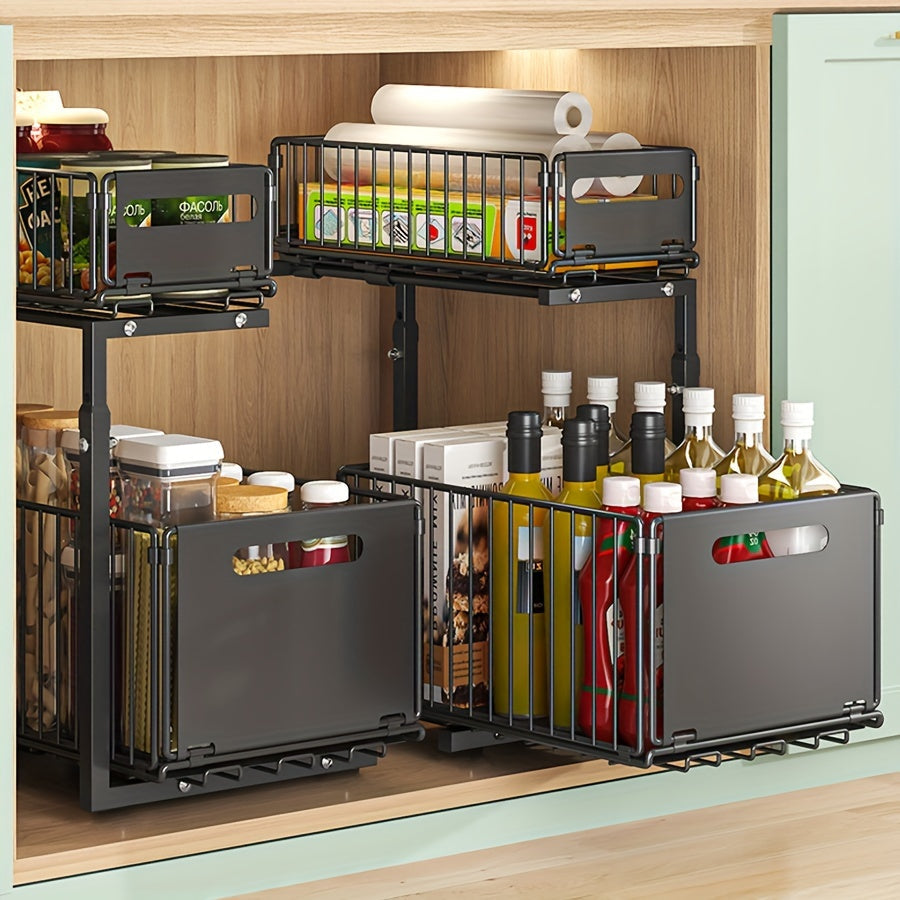 Pull-out Under-Cabinet Organizer 2 Levels | Bowlift