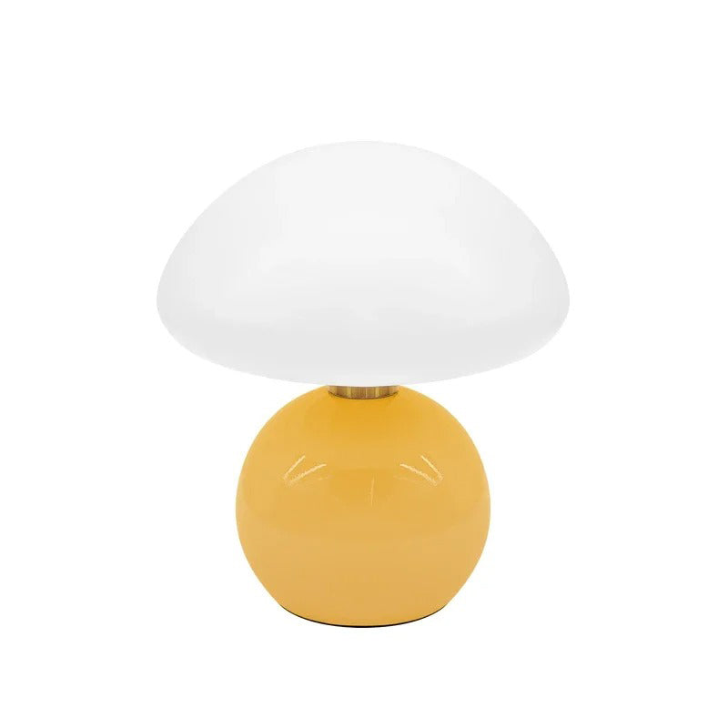 Modern bedside lamp with glass shade, designer LED table lamp for bedroom | Bowlift