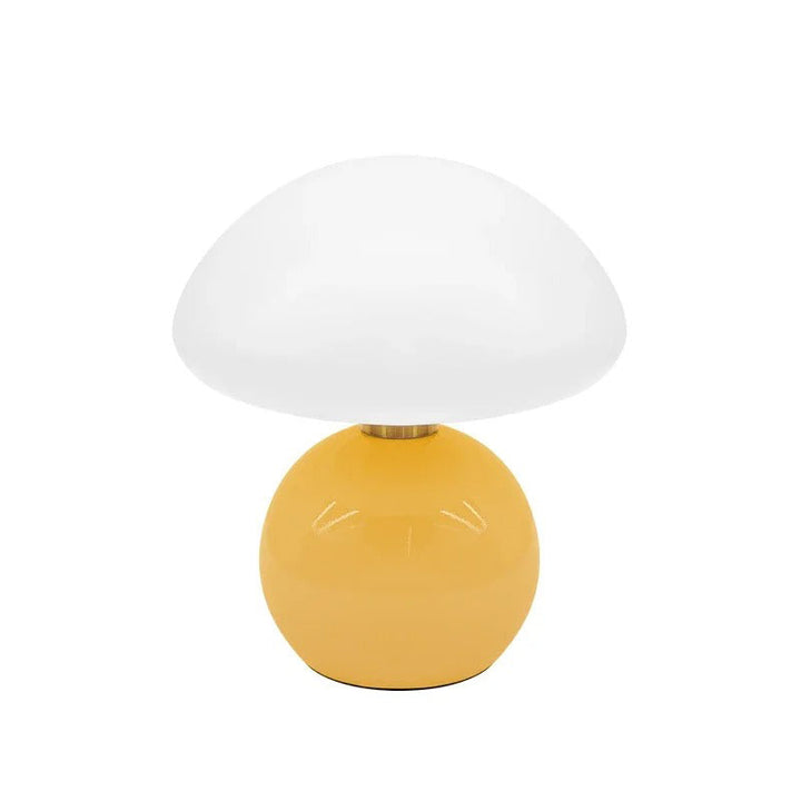 Modern bedside lamp with glass shade, designer LED table lamp for bedroom | Bowlift