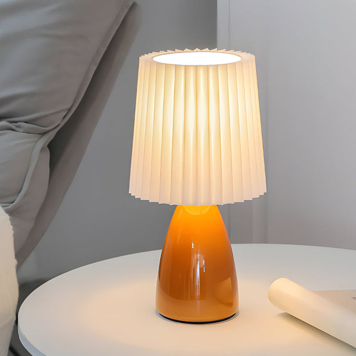 BowLift | Dimmable Desk Lamp | Glass Base with USB Port for Adjustable Lighting in Home Office or Study | Pink Shade Lamp