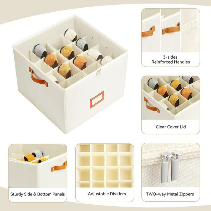 BowLift | Collapsible Shoe Organizer Box with Transparent Cover