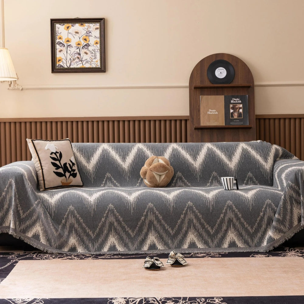 BowLift | Ochre Streak Textured Sofa Cover